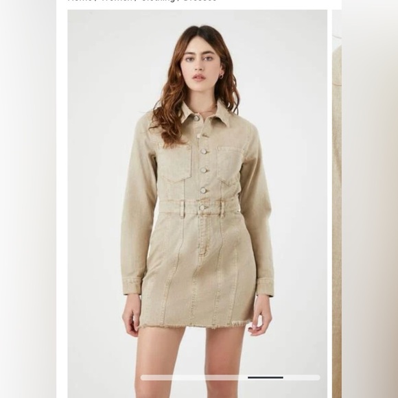 NWT Denim/Twill Long sleeve Dress - Picture 2 of 5